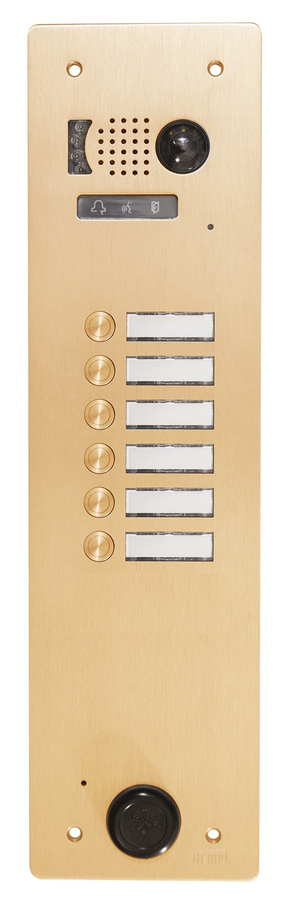Urmet - Plaque Video Alu 6 Bp 2Voice Champagne