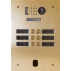 Urmet - Plaque Video Alu 2R 6 Bp 2Voice Champagne