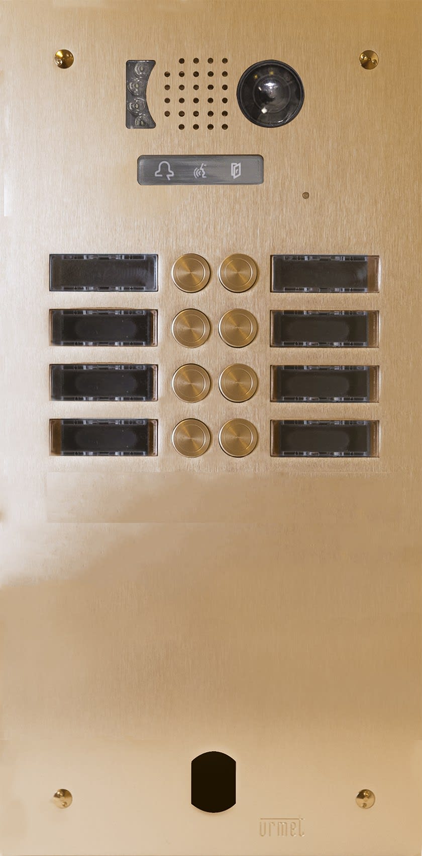 Urmet - Plaque Video Alu 2R 8 Bp 2Voice Champagne