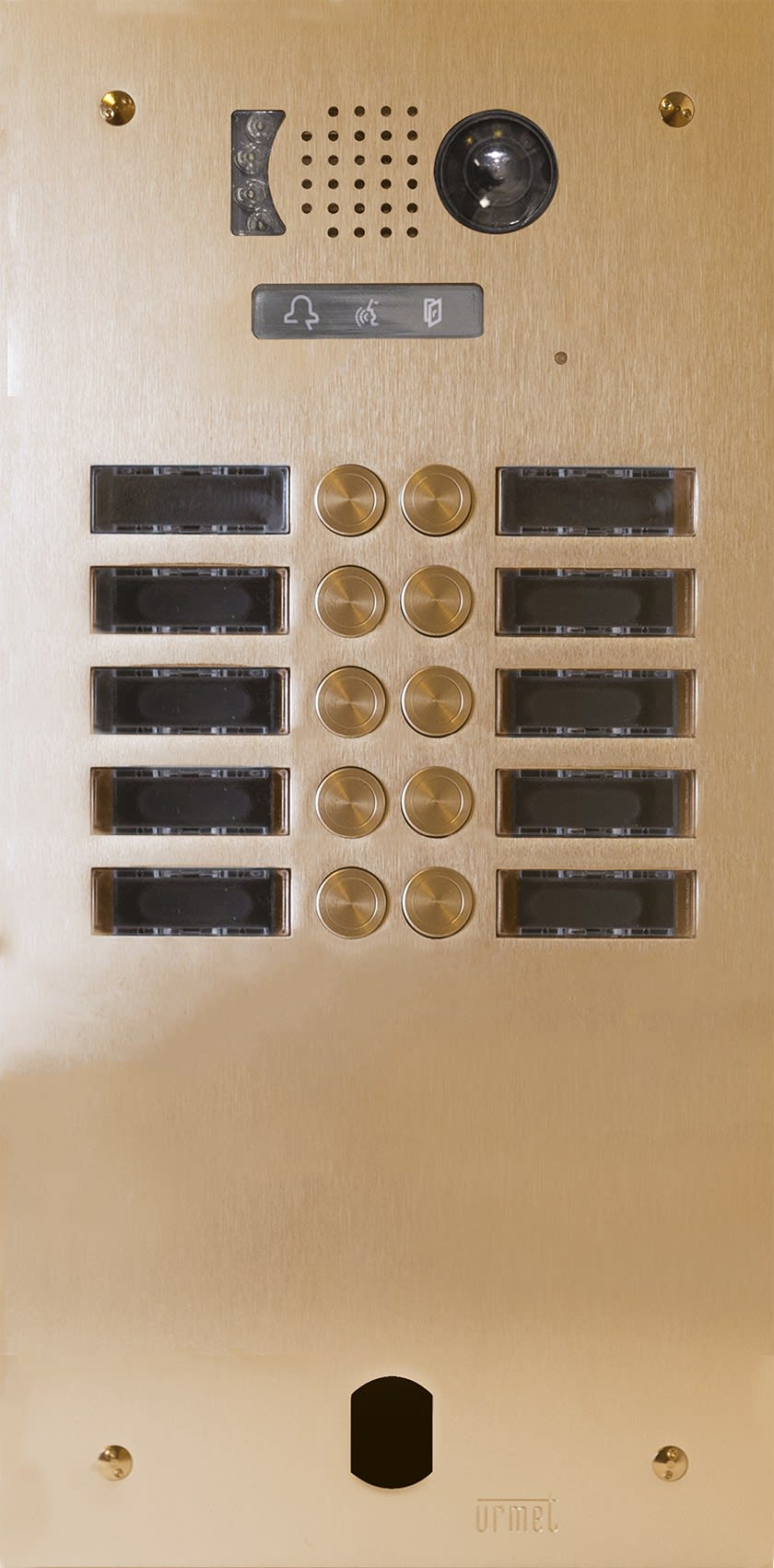 Urmet - Plaque Video Alu 2R 10Bp 2Voice Champagn