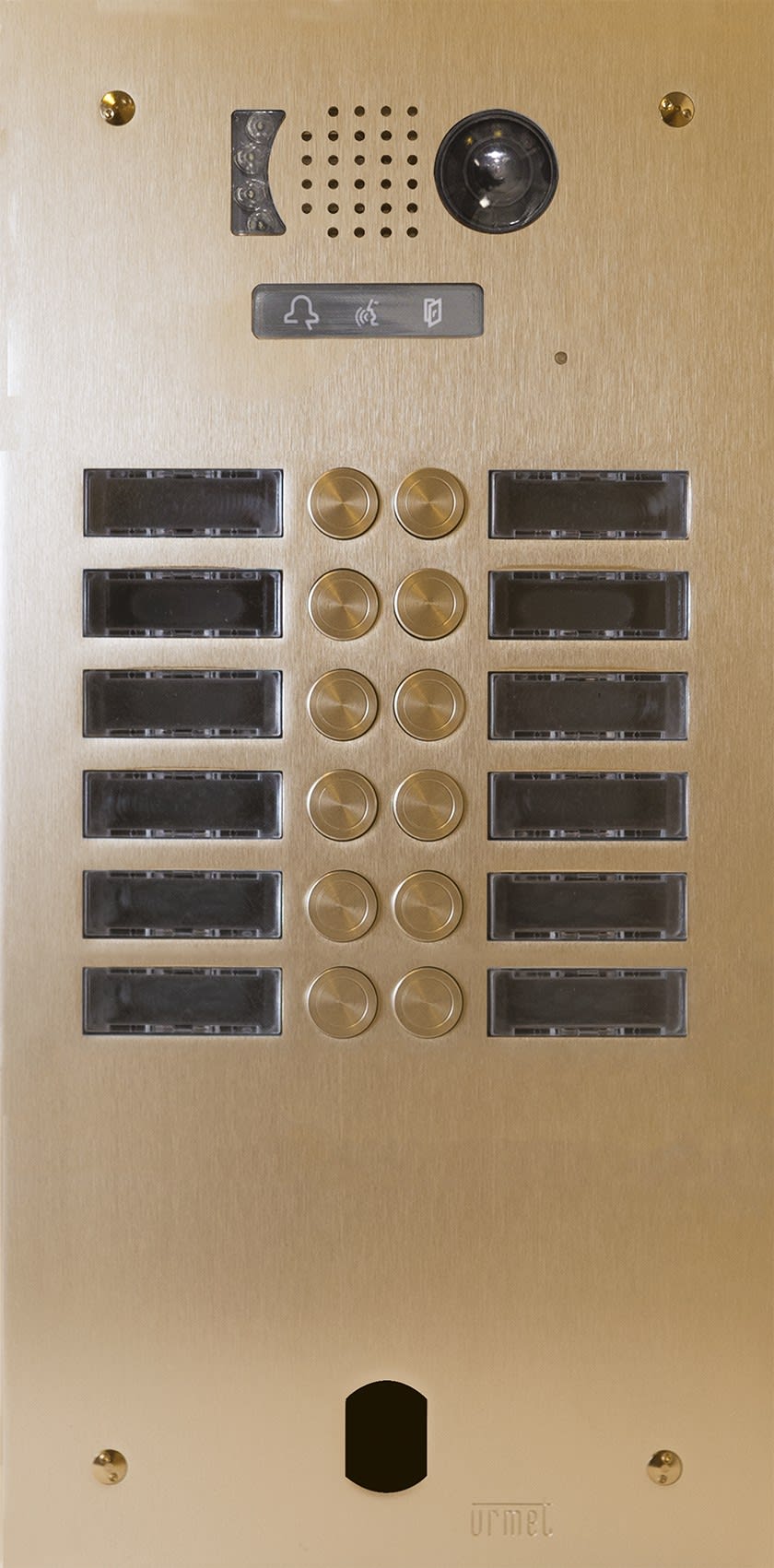 Urmet - Plaque Video Alu 2R 12Bp 2Voice Champagn