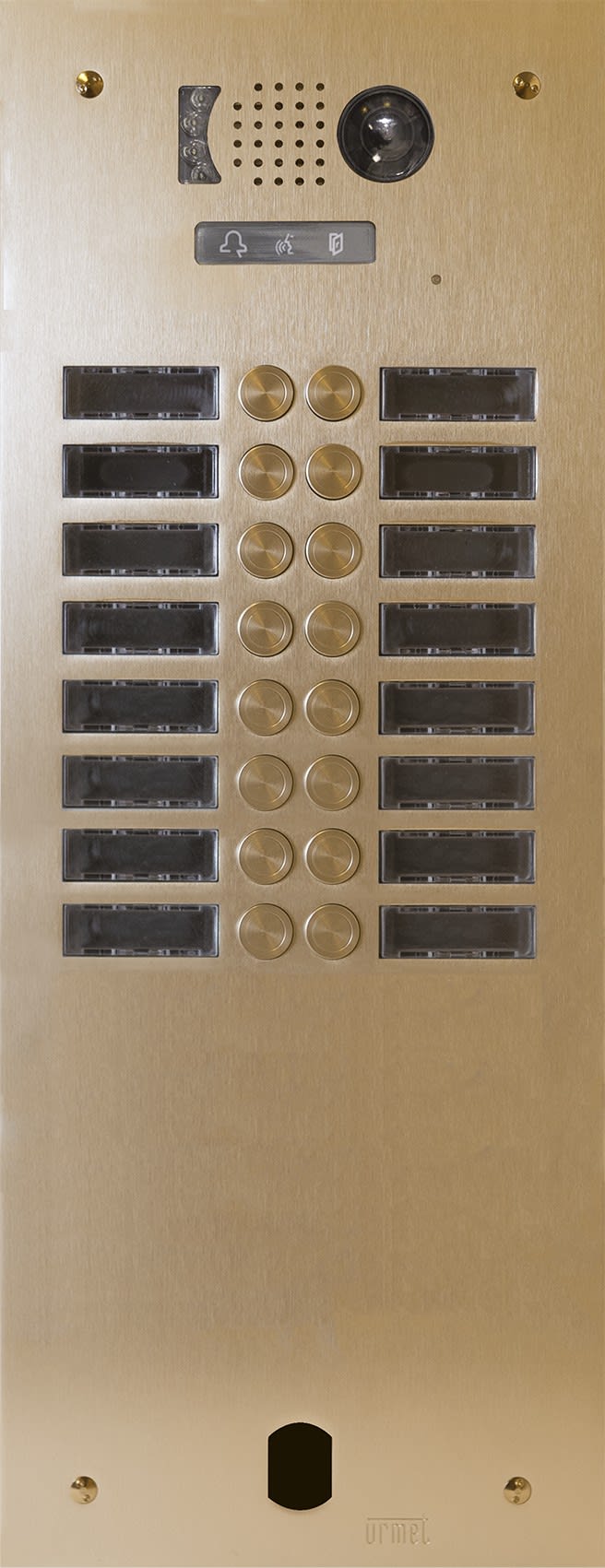 Urmet - Plaque Video Alu 2R 16 Bp 2Voice Champagne