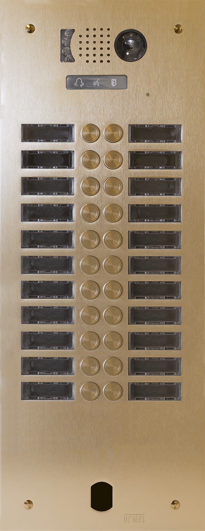 Urmet - Plaque Video Alu 2R 22 Bp 2Voice Champagne