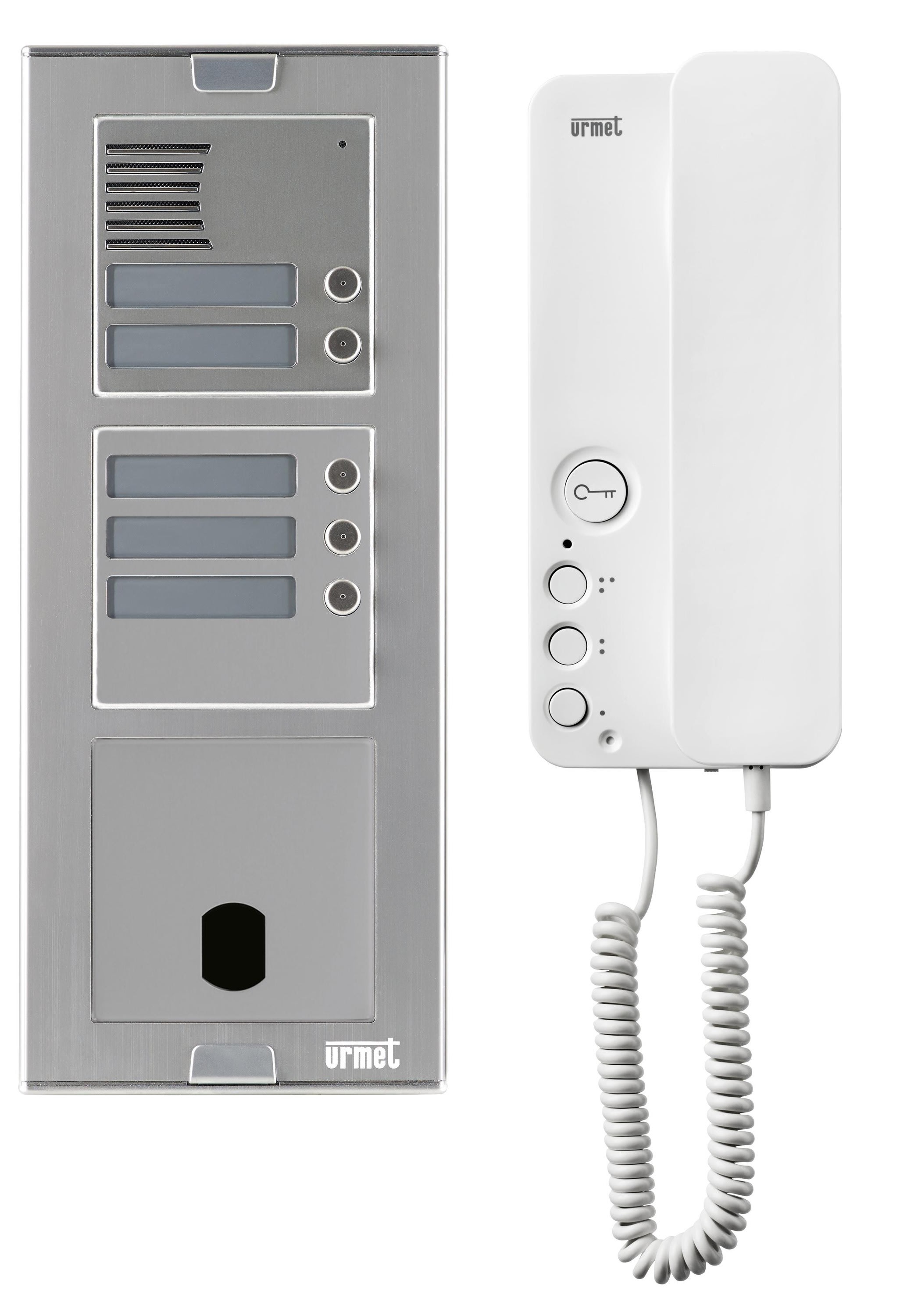 Urmet - Kit Platine Poste Audio p/ sinthesi Alu, 5 Boutons, 3 Modules, 2Voice programmé