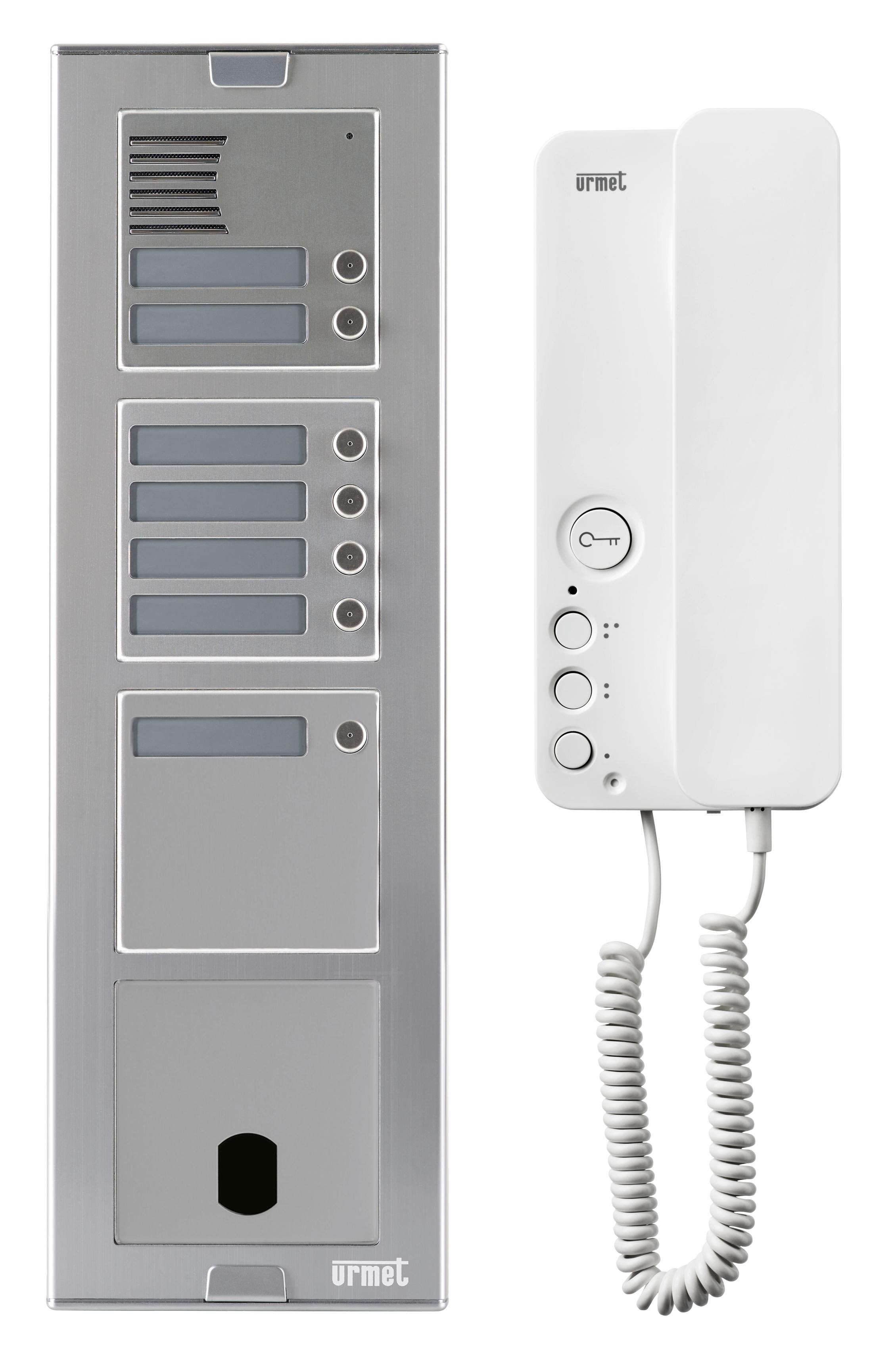 Urmet - Kit Platine Poste Audio p/ sinthesi Alu, 7 Boutons, 4 Modules, 2Voice programmé