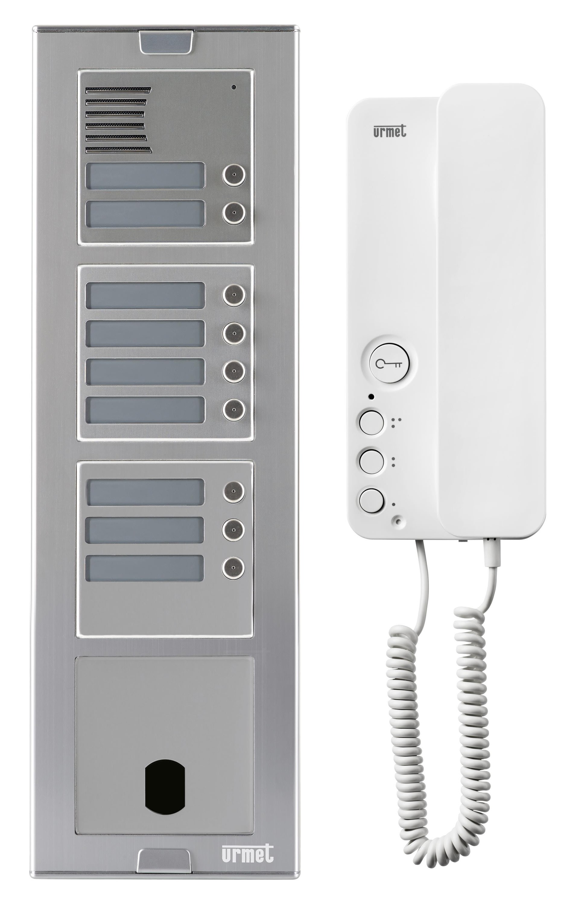 Urmet - Kit Platine Poste Audio p/ sinthesi Alu, 9 Boutons, 4 Modules, 2Voice programmé