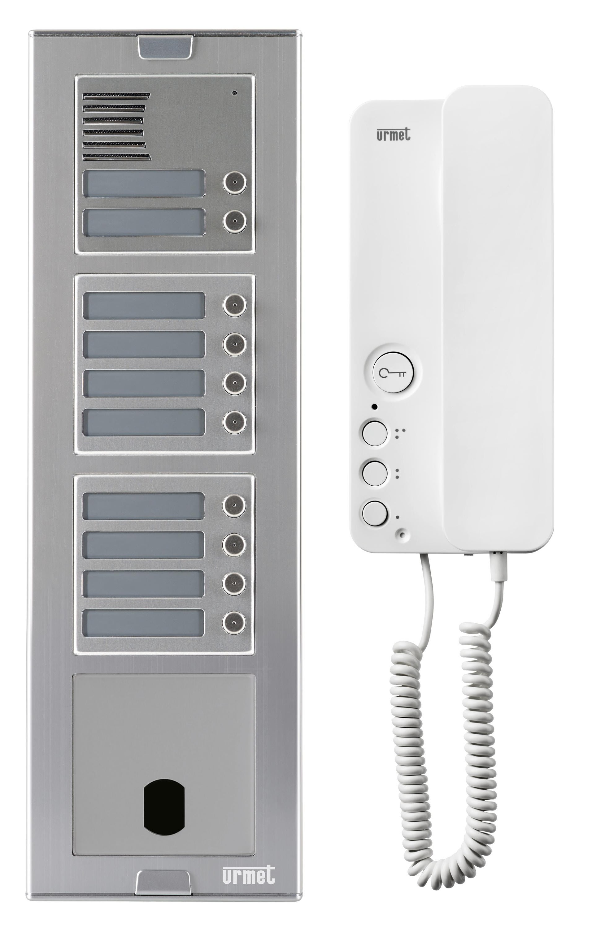 Urmet - Kit Platine Poste Audio p/ sinthesi Alu, 10 Boutons, 4 Modules, 2Voice programmé