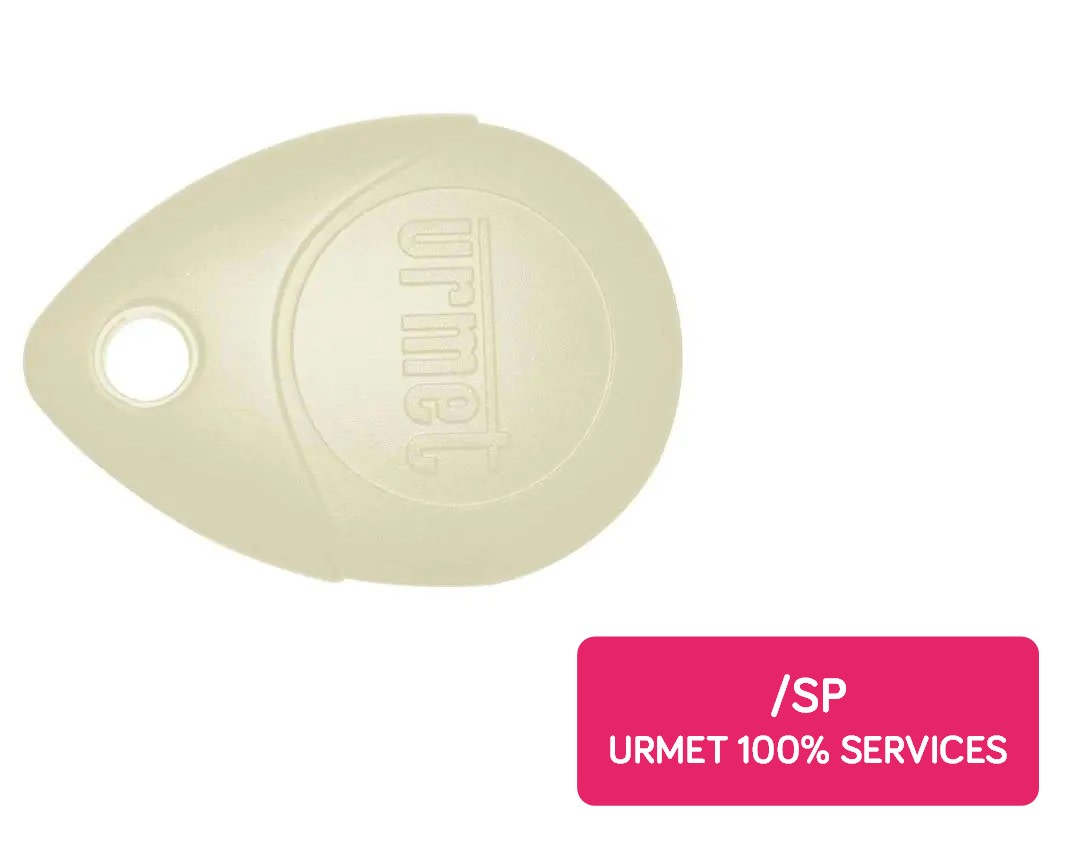 Urmet - Clé Mifare personnalisée 13.56 MHz blanche, étanche IP68, antichoc IK8.