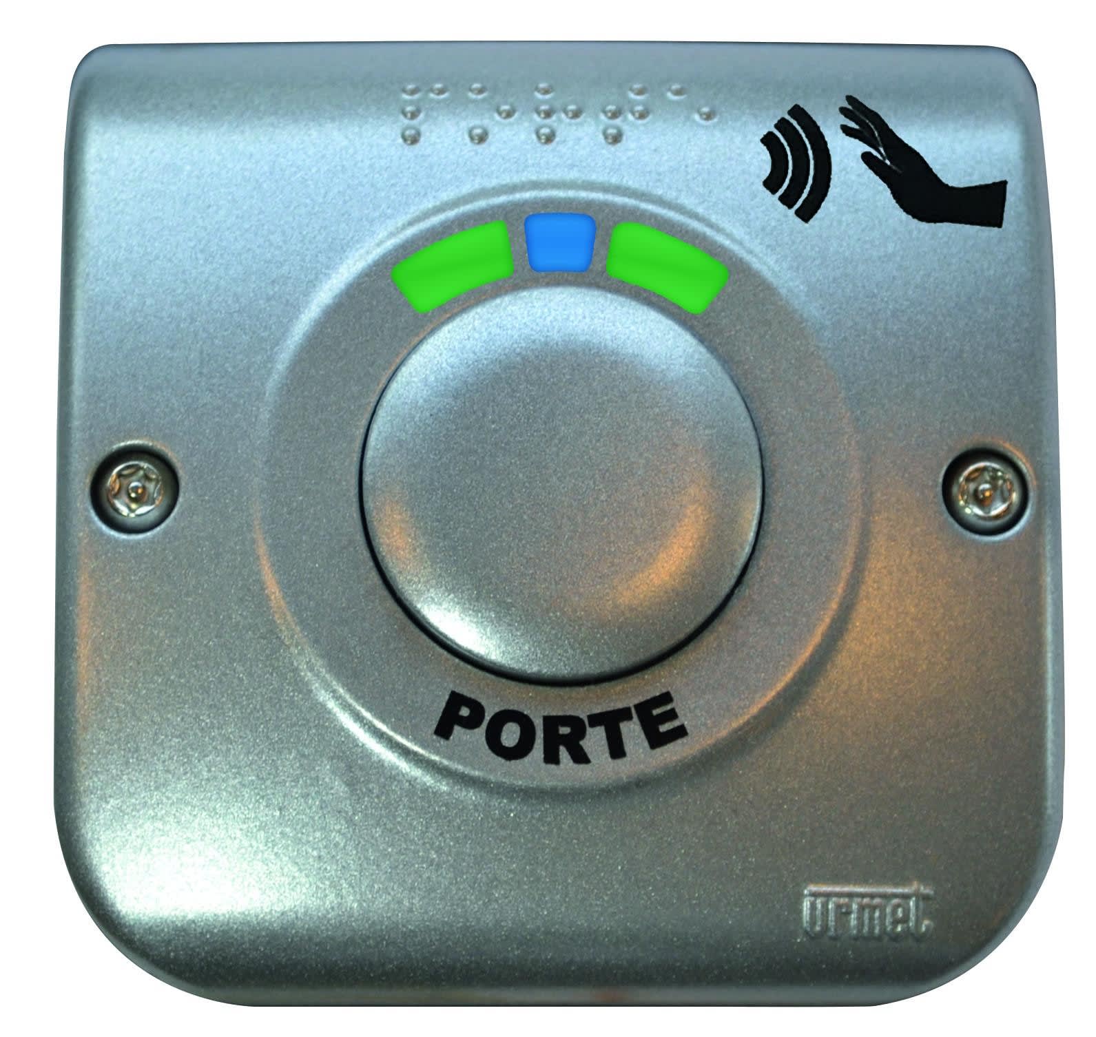 Urmet - Bouton sortie sans contact, conforme loi handicap, buzzer, voyant, IP54/IK10.