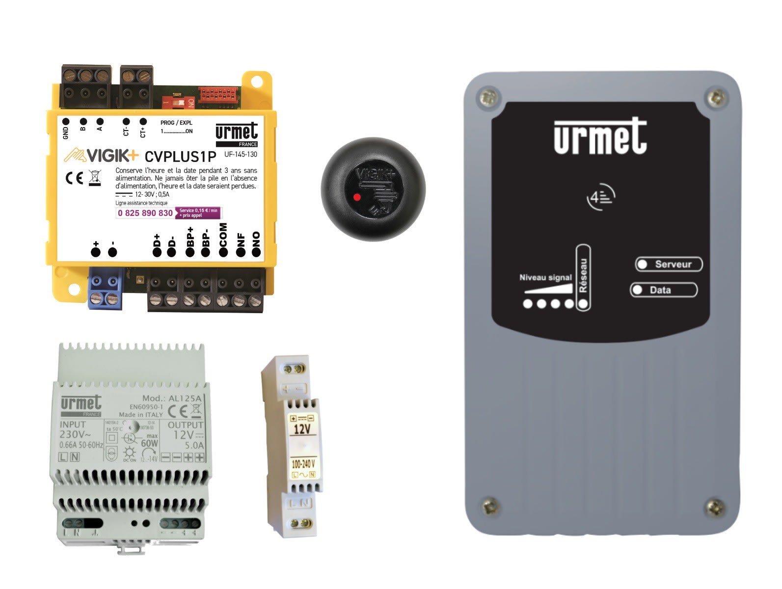 Urmet - Kit complet avec alim, centrale certifiée Vigik+, lecteur, modem DATA. Abo 10ans