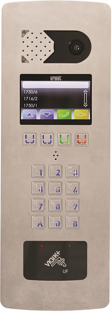 Urmet - Défilement inox écran couleur TFT Lecteur Plat VIGIK+ Poteau technique
