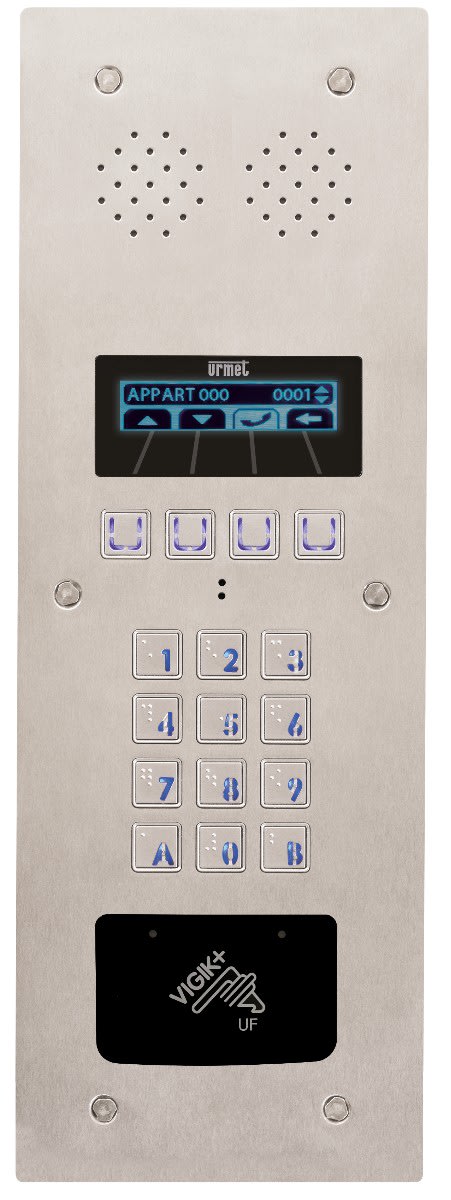 Urmet - Platine Vidéo À Défilement 2Voice Caméra pinhole 2 Lignes Perçage T25 - Inox