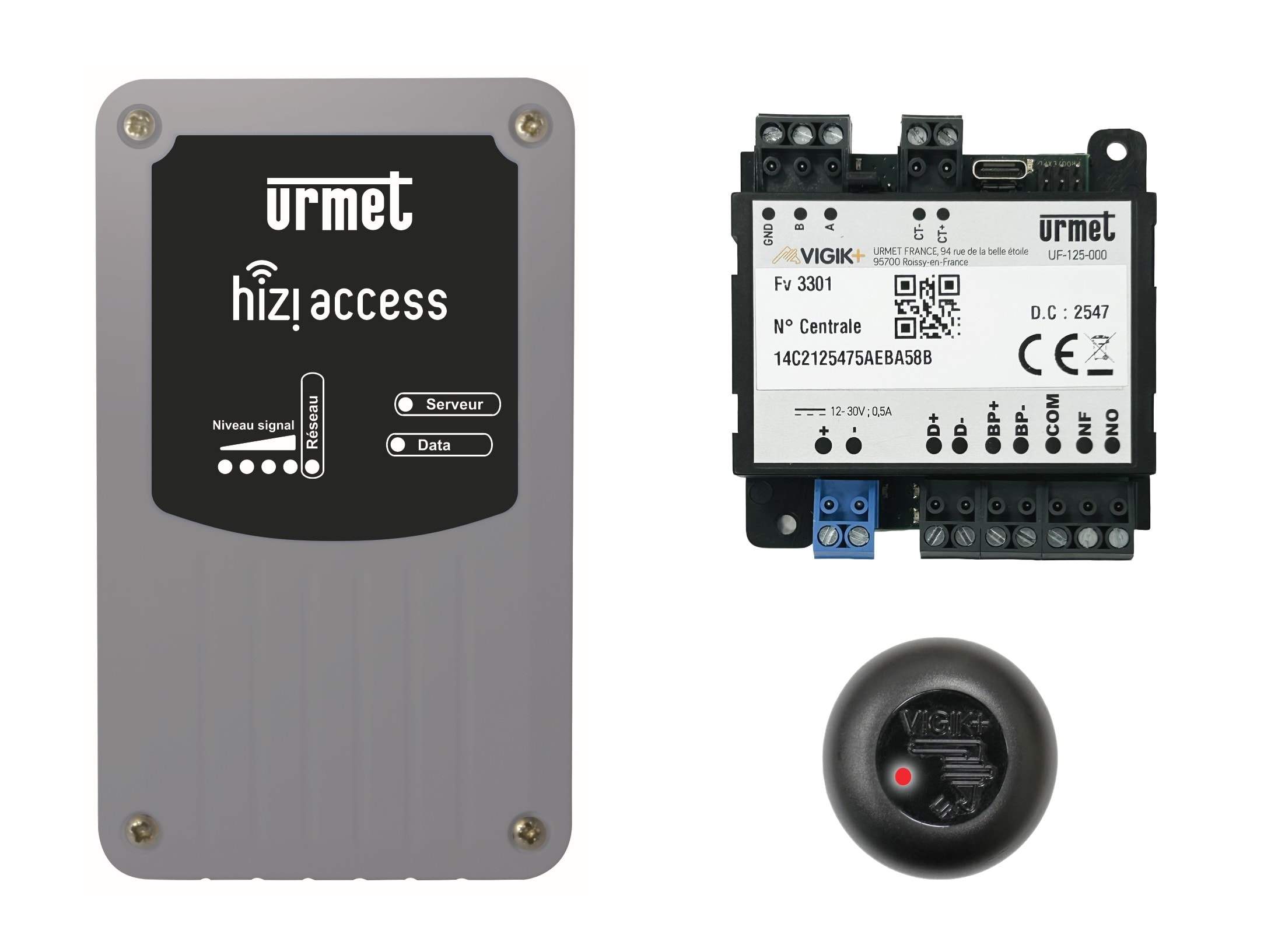 Urmet - Kit centrale connecté HIZI ACCESS 1 porte certifié Vigik+ lecteur, modem 10 ans