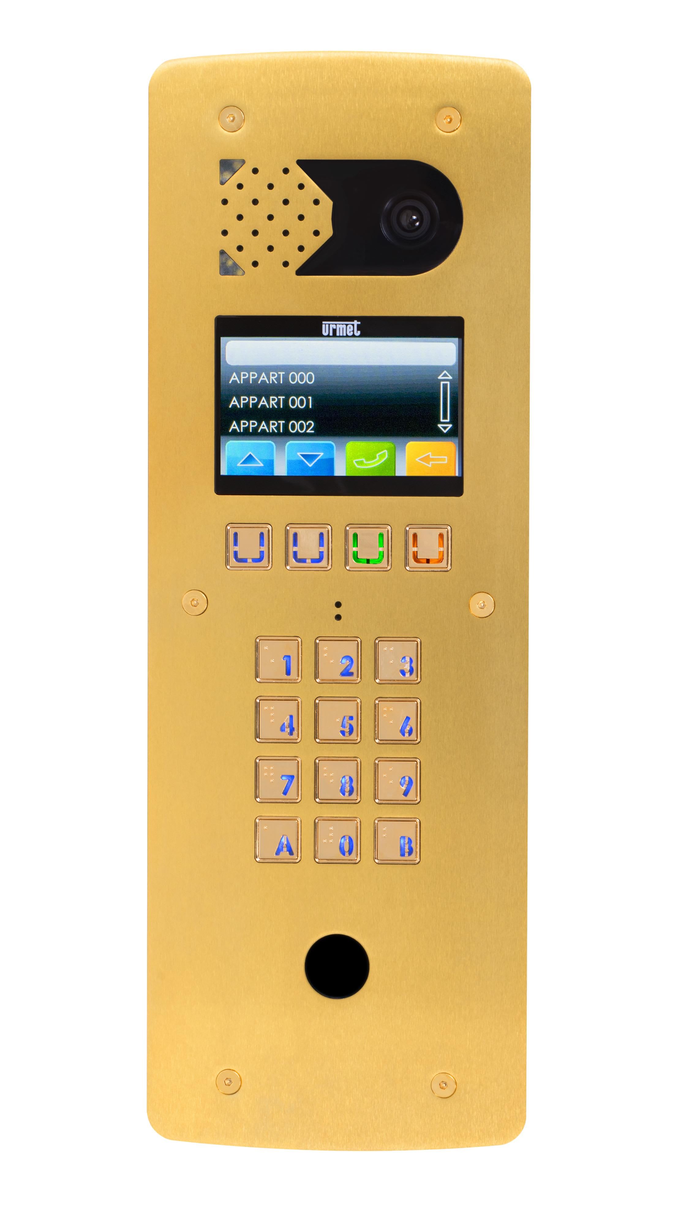 Urmet - Platine Vidéo À Défilement 2Voice Graphique Perçage T25 - Inox Doré