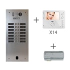 Urmet - Kit Vidéo Préprogrammé, 2Voice, Platine Et Moniteurs, 2 Rangée, 14 Boutons