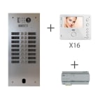 Urmet - Kit Vidéo Préprogrammé, 2Voice, Platine Et Moniteurs, 2 Rangée, 16 Boutons