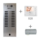 Urmet - Kit Vidéo Préprogrammé, 2Voice, Platine Et Moniteurs, 2 Rangée, 20 Boutons