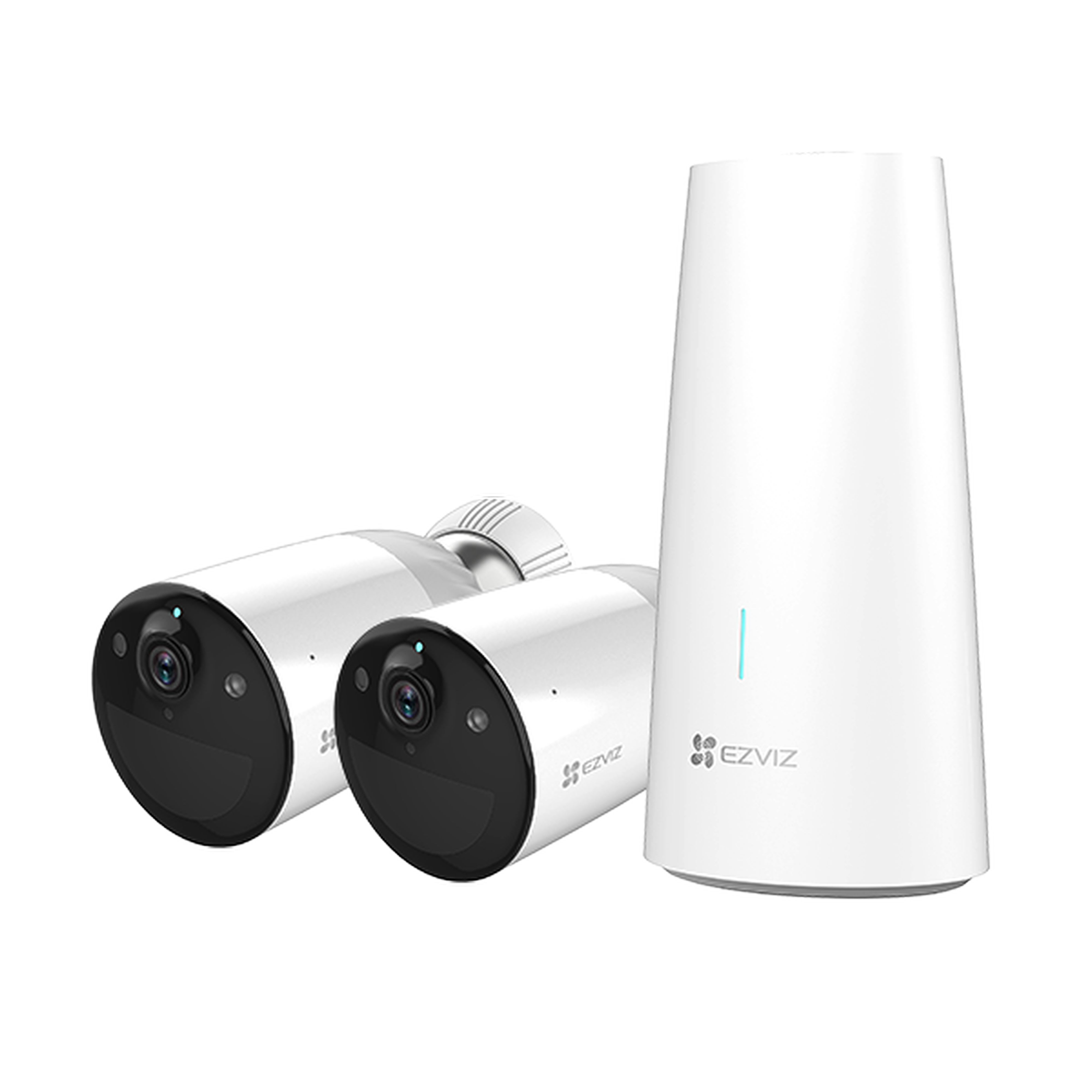 EZVIZ - Kit de 2 caméras sur batterie 3MP + HUB-Longue distance de signal (jusqu'à 320m)