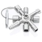 KNIPEX - KNIPEX TwinKey® Clé multifonctionnelle pour armoires et fermetures standards