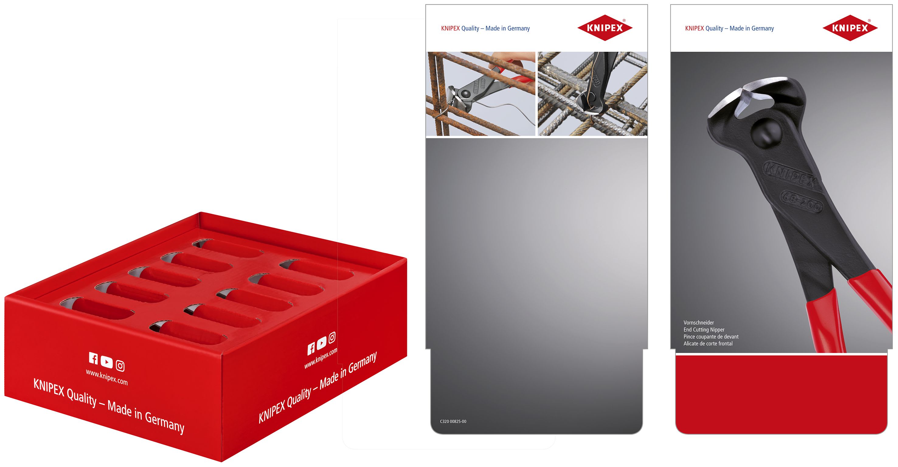 KNIPEX - Présentoir de comptoir vide pour 10 pinces coupantes de devant 200mm - 68 01 200