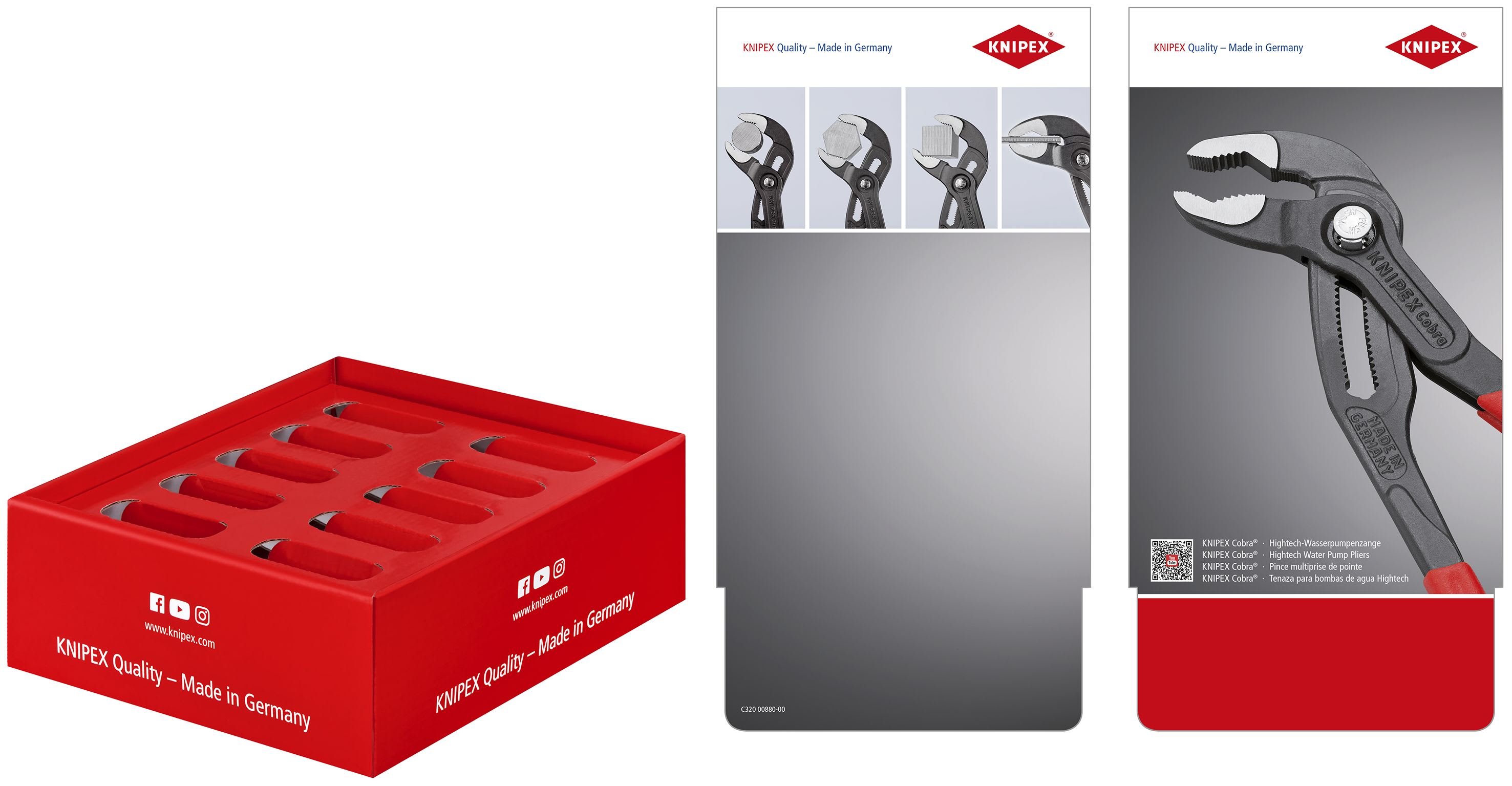 KNIPEX - Présentoir de comptoir vide pour 5 pinces Cobra® 180mm et 5 pinces Cobra® 250mm