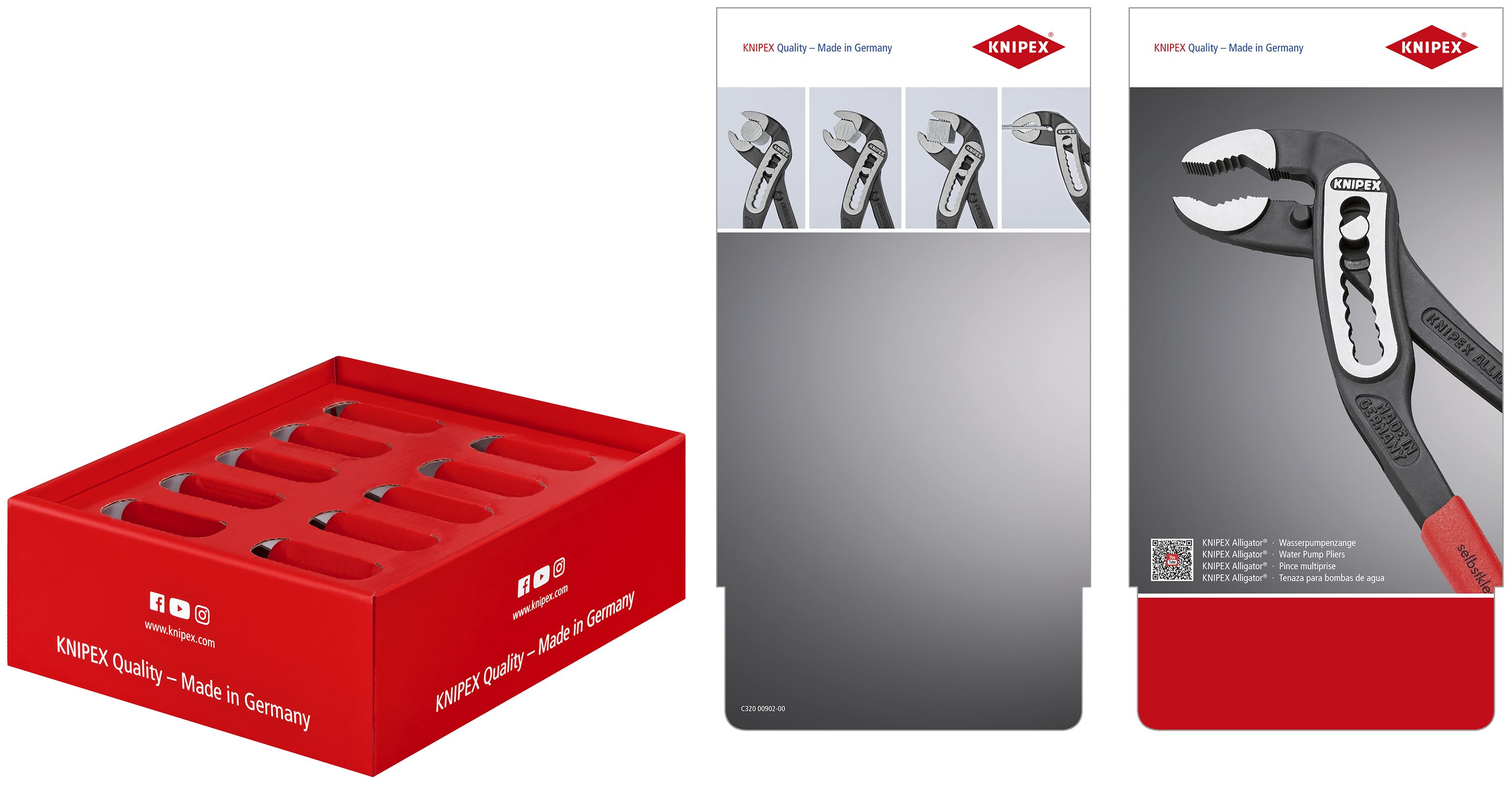 KNIPEX - Présentoir de comptoir vide pour 5 pinces Alligator® 180mm et 5 Alligator® 250mm