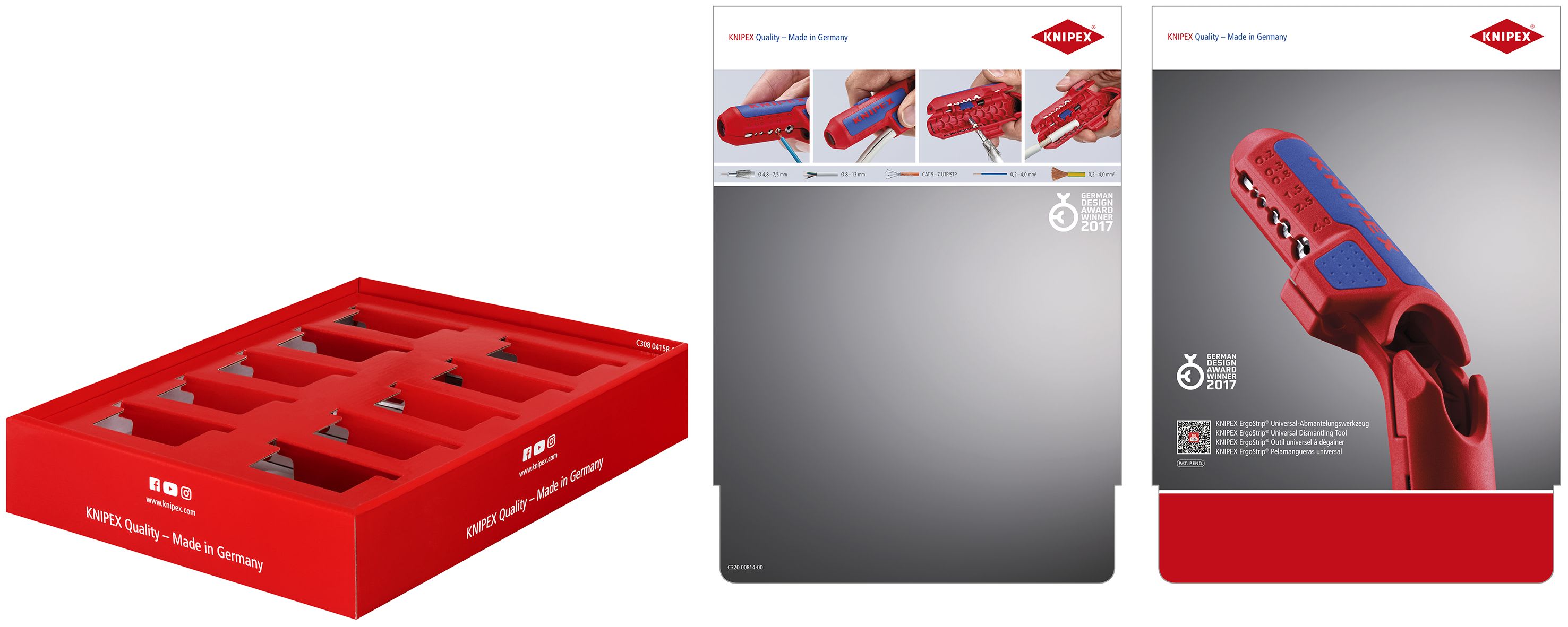 KNIPEX - Présentoir de comptoir vide pour 10 outils à dégainer ErgoStrip® 16 95 01 SB
