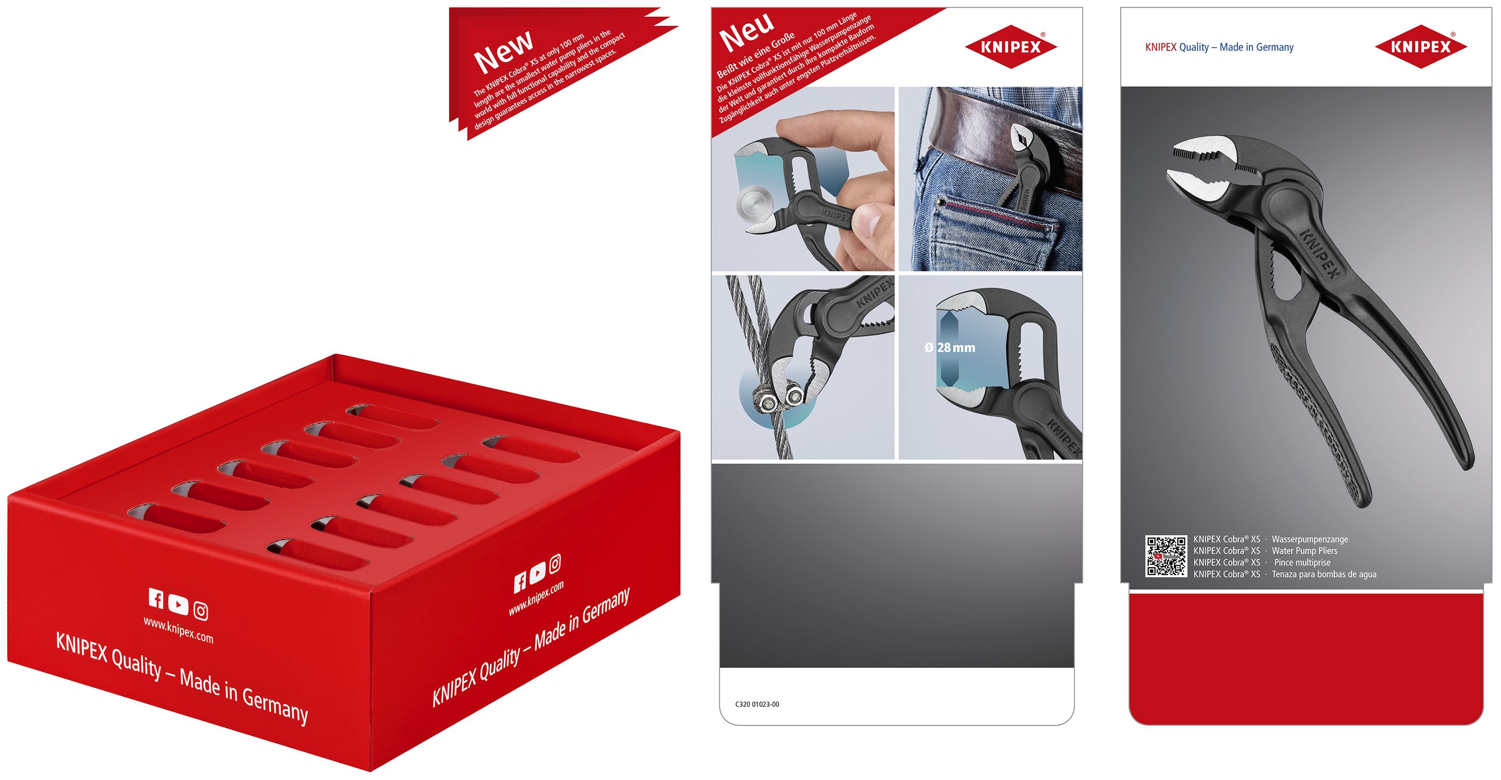 KNIPEX - Présentoir de comptoir vide pour 12 pinces multiprises Cobra® XS 87 00 100