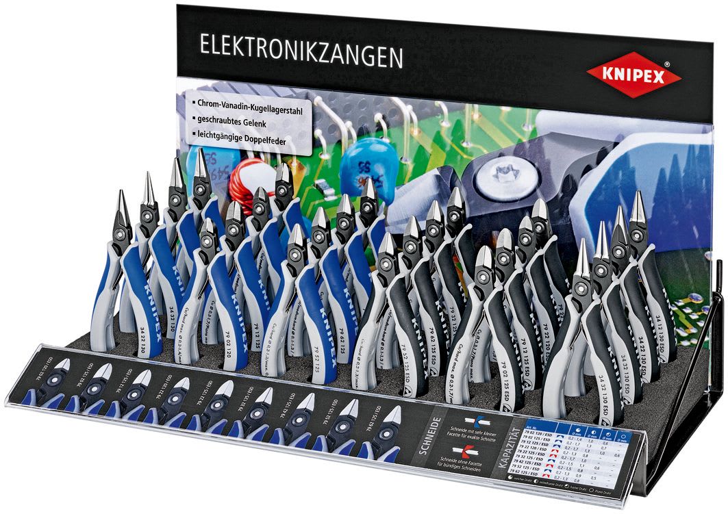 KNIPEX - Présentoir vide pinces pour l'électronique pour  4x 6 pinces - 410 x 240 x 190mm