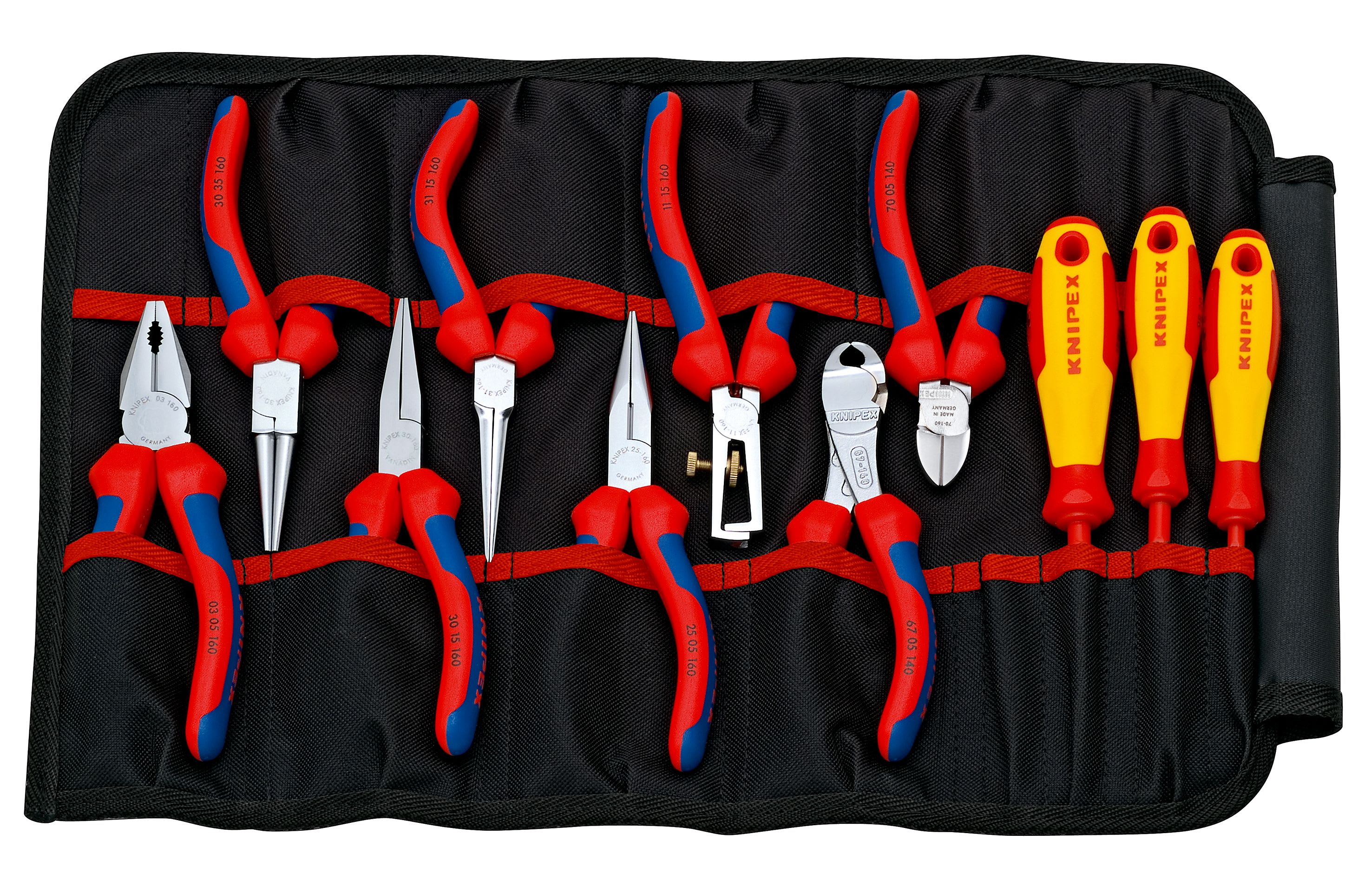 KNIPEX - Trousse 11 outils pour techniciens en télécommunication et électroniciens