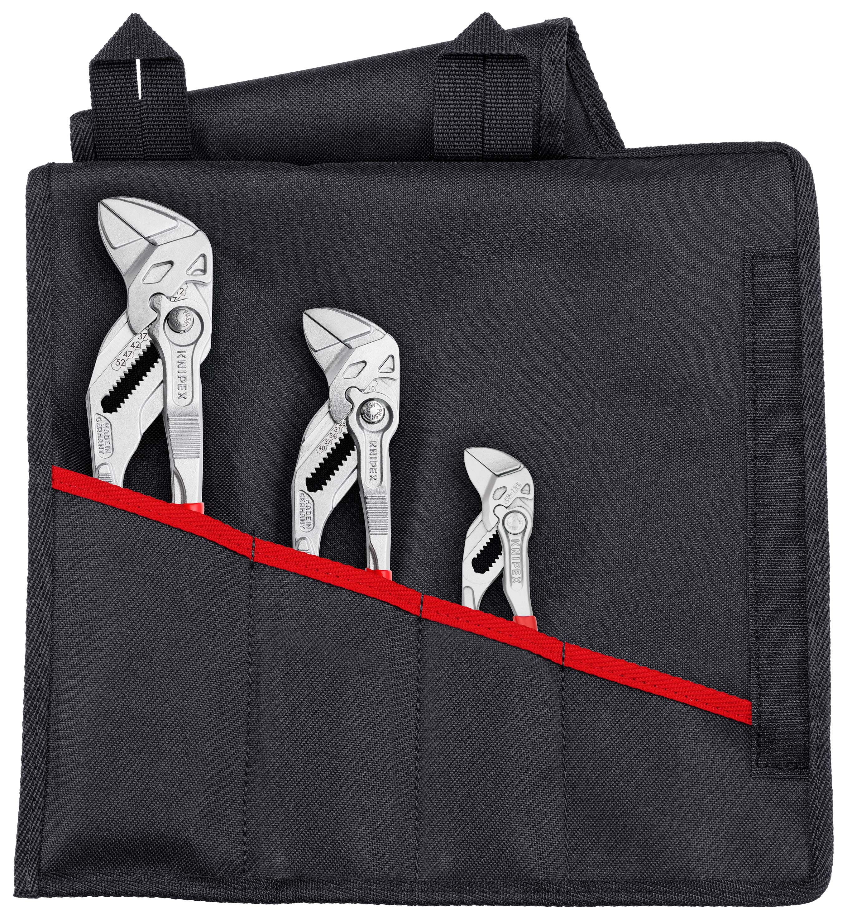 KNIPEX - Assortiment de 3 pinces-clés en trousse tissu 86 03 125/180/250