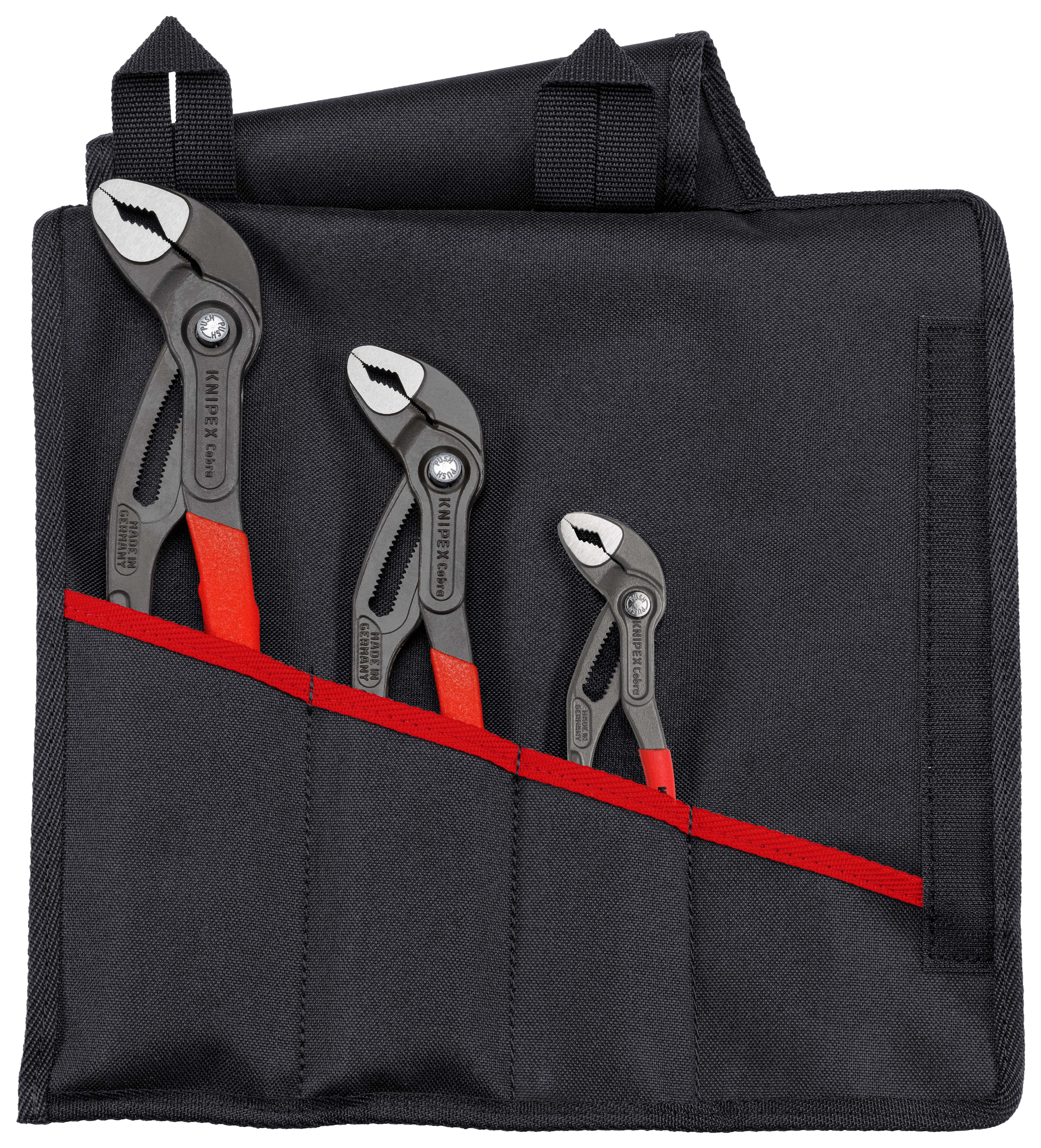 KNIPEX - Assortiment de 3 pinces multipises Cobra® en trousse tissu 87 01 150/250/300