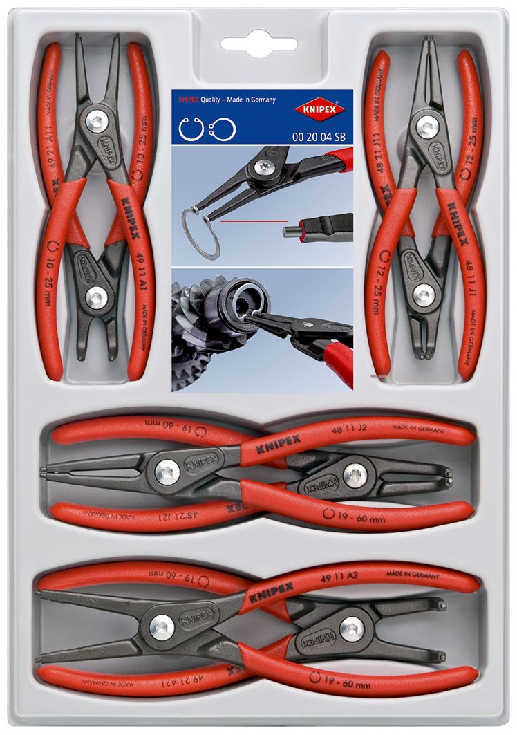 KNIPEX - Jeu de 8 pinces pour circlips (Modèle 48 / 49) sur plateau thermoformé