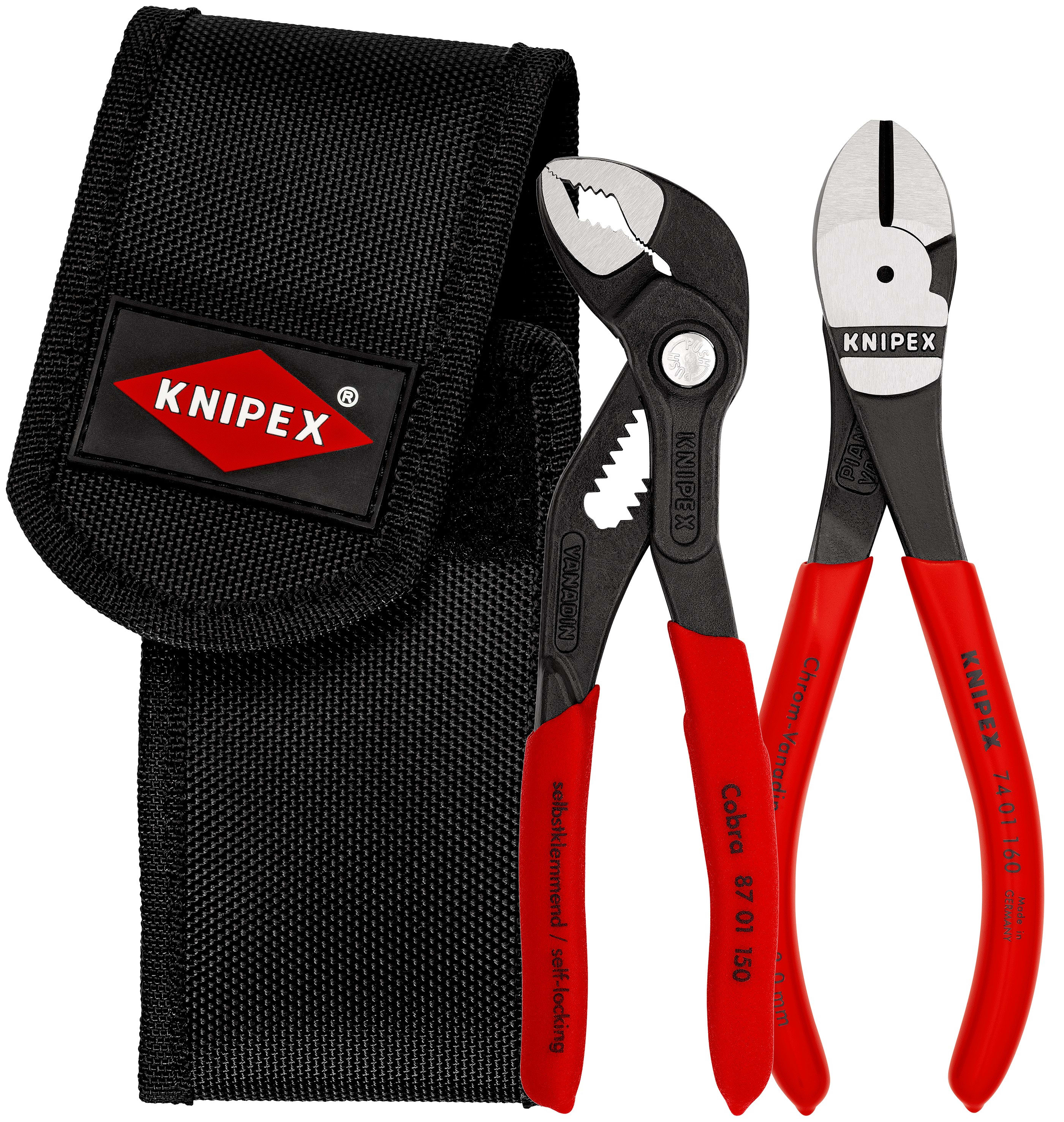 KNIPEX - Pochette ceinture à outils avec lot de 2 mini-pinces : 74 01 160 / 87 01 150