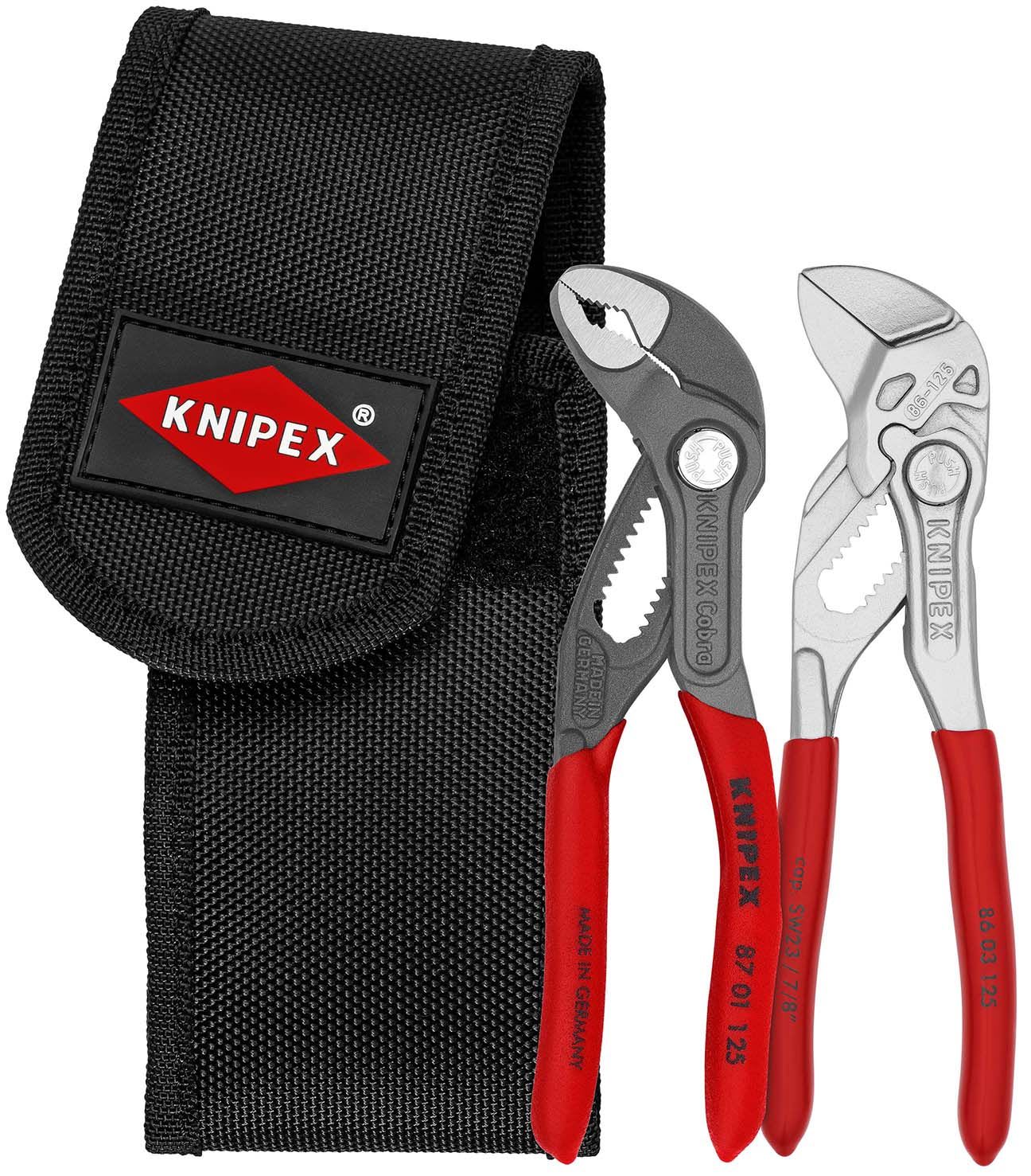 KNIPEX - Pochette ceinture à outils avec lot de 2 mini-pinces : 87 01 125 et 86 03 125
