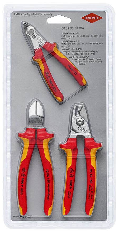 KNIPEX - Lot de 3 pinces isolées 1000V. 70 06 160 / 78 03 125 / 95 16 160