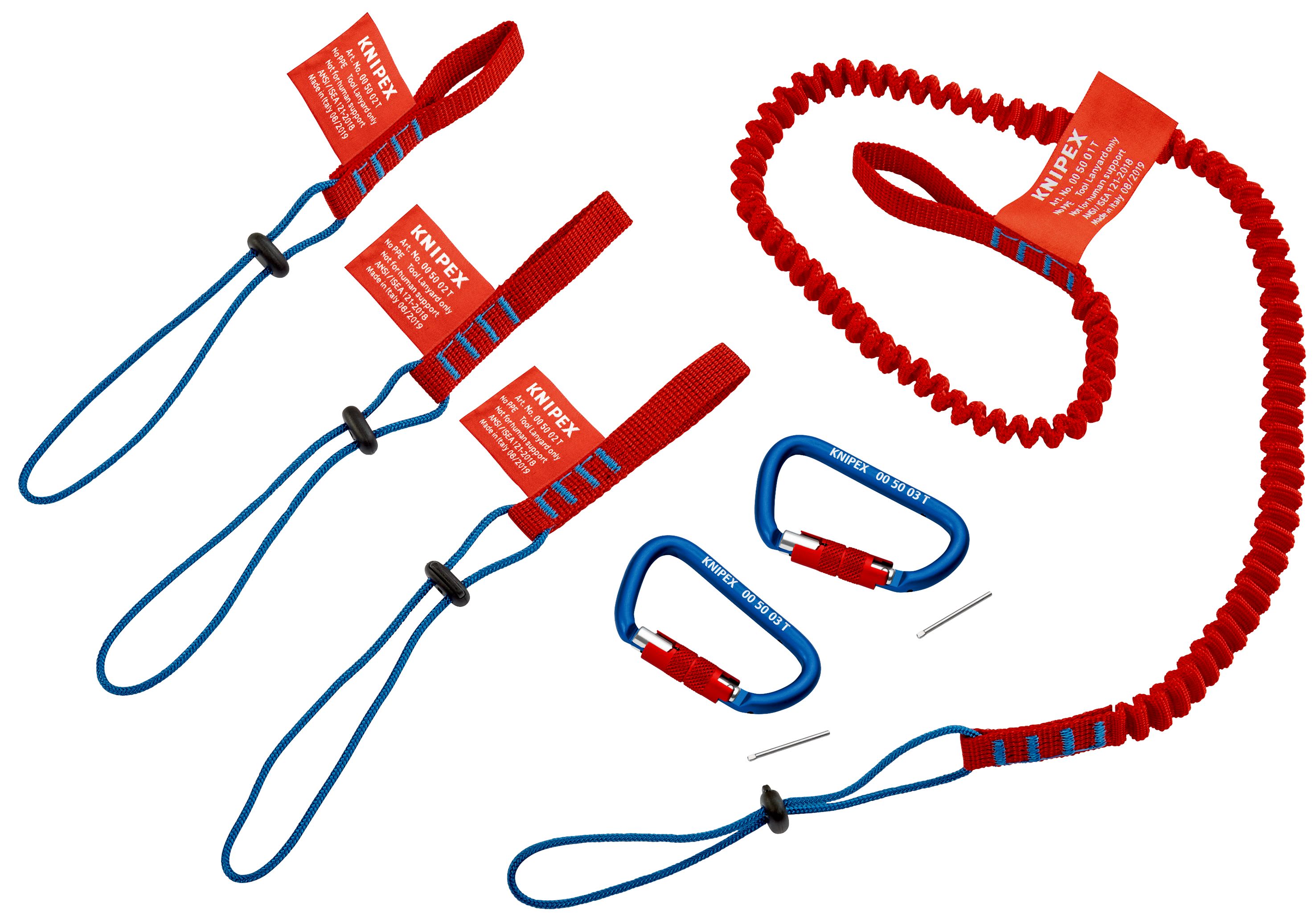 KNIPEX - Set de protection AntiChute - 1 longe / 3 adaptateurs / 2 mousquetons