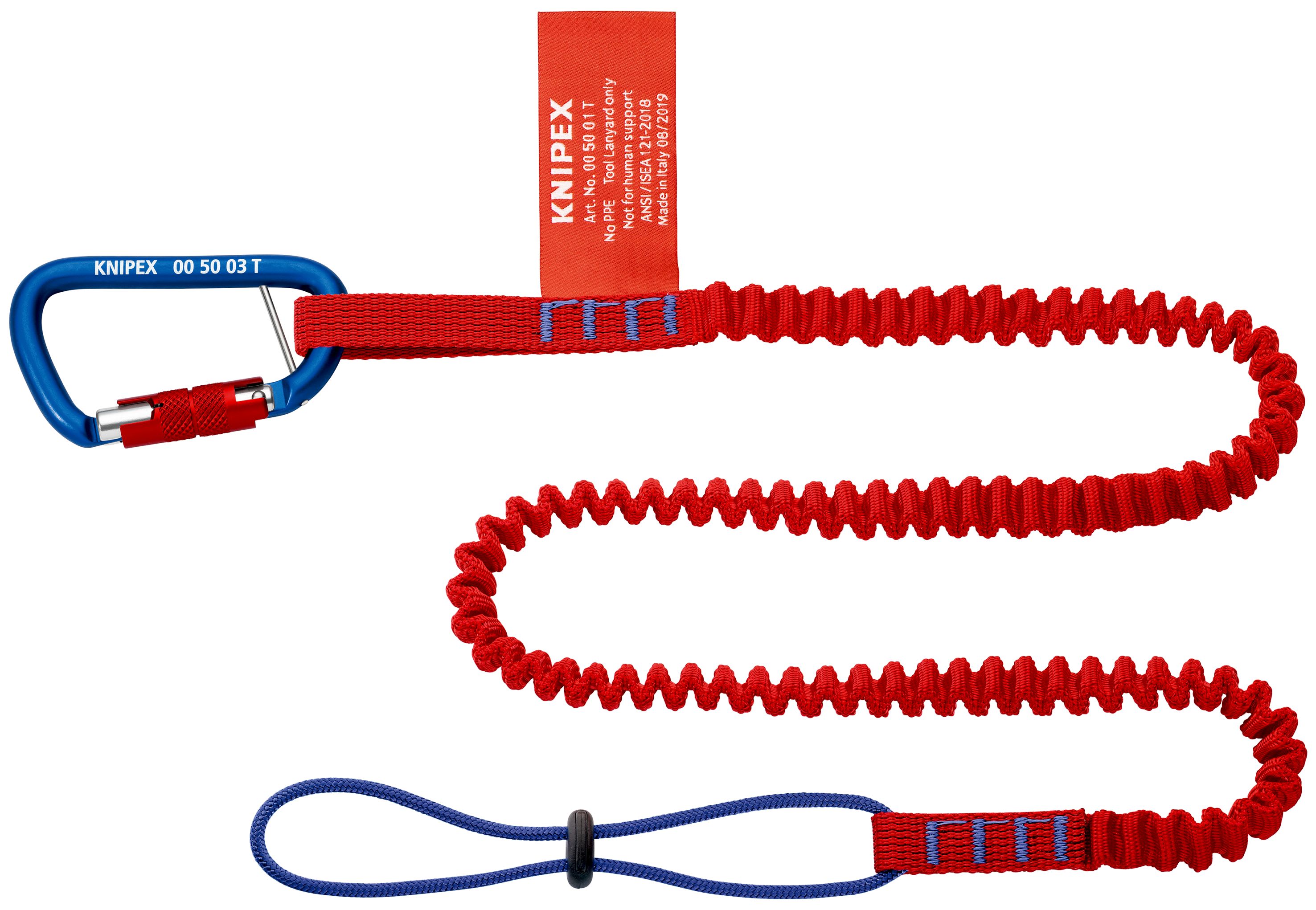 KNIPEX - 1 Longe avec 1 adaptateur et 1 mousqueton pour fixation d'outils antichute