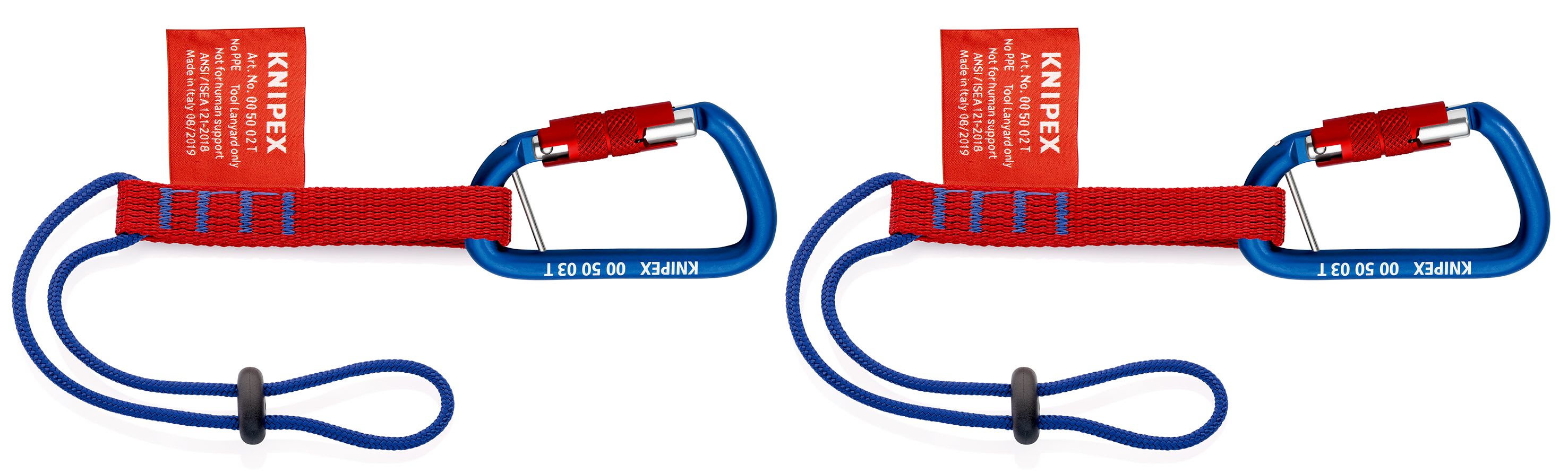 KNIPEX - Lot de 2 adaptateurs boucle en sangle plate cousue avec cordon cousu et stoppeur