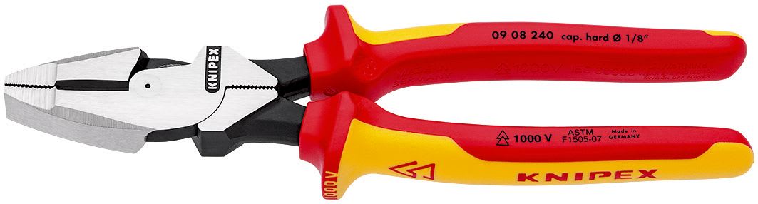 KNIPEX - Pince universelle "Linesman's" 240mm avec tranchant - Bi-matière - Poli - 1000V