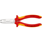 KNIPEX - Pince à dégainer et à dénuder câbles ronds - 165mm - Bi-matière - Chromée 1000V