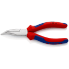 KNIPEX - Pince à becs demi-ronds 160mm coudés 40° - Tranchant (61HRC) Bi-matière Chromée