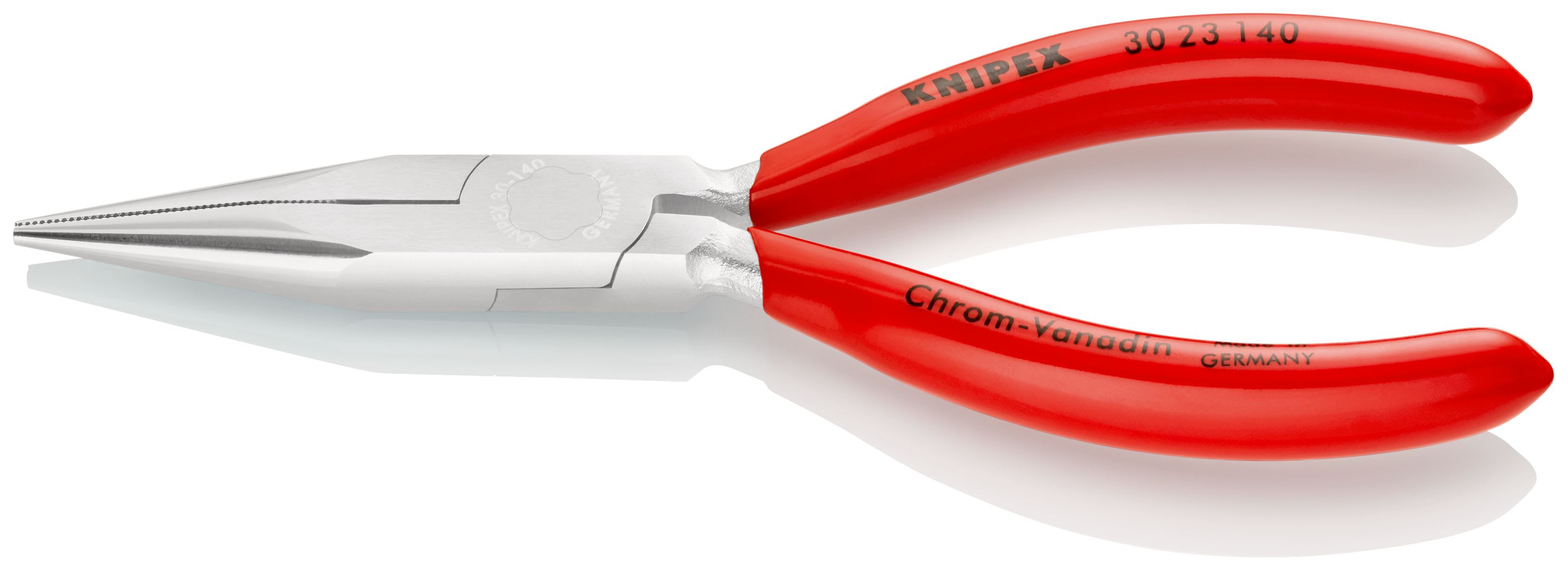 KNIPEX - Pince à becs longs avec becs demi-ronds 140mm - Gainage PVC - Chromée