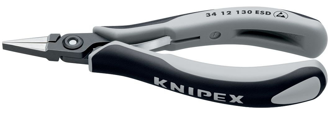 KNIPEX - Pince de préhension de précision - Becs plats lisses - 130mm - Bi-matière ESD
