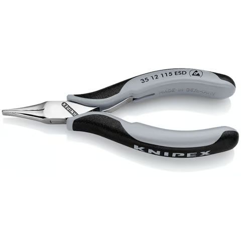 KNIPEX - Pince de préhension - Becs plats lisses - 115mm - Bi-matière ESD - Polie miroir