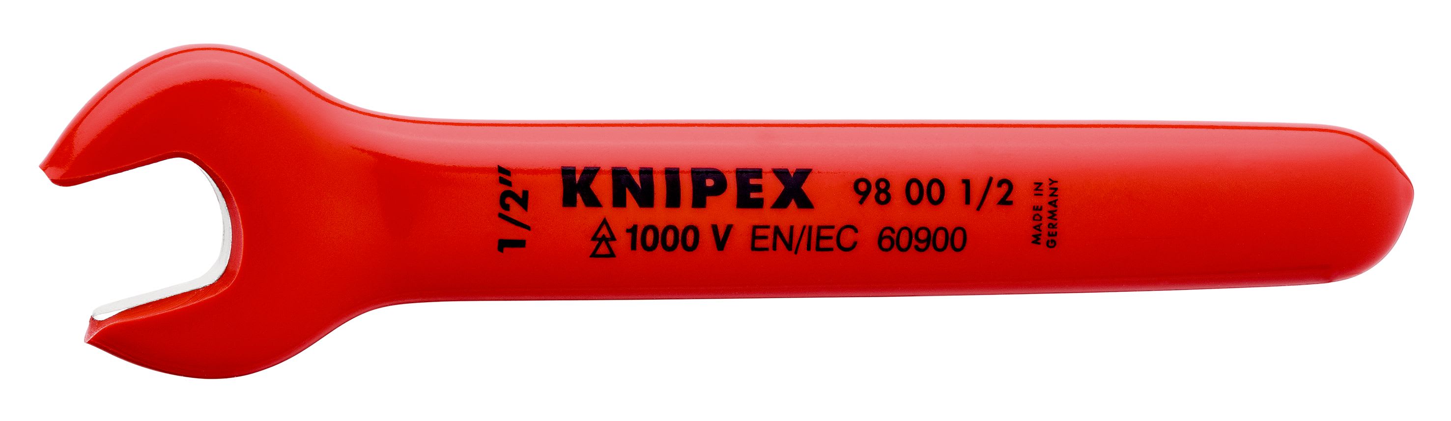 KNIPEX - Clé à fourche - 1/2'' - Tête inclinée à 15° - Longueur 140mm - Isolée 1000V