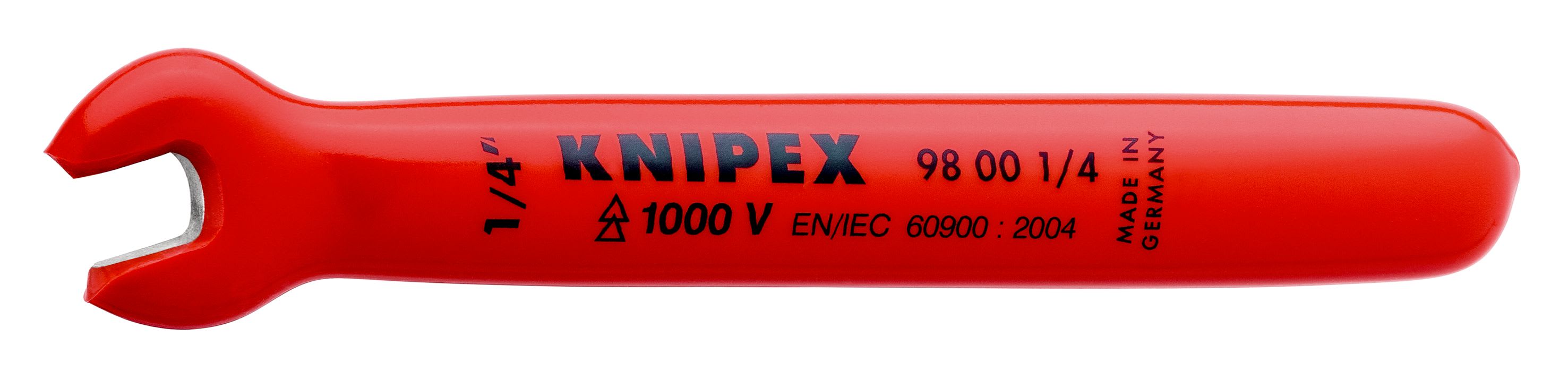KNIPEX - Clé à fourche - 1/4'' - Tête inclinée à 15° - Longueur 110mm - Isolée 1000V
