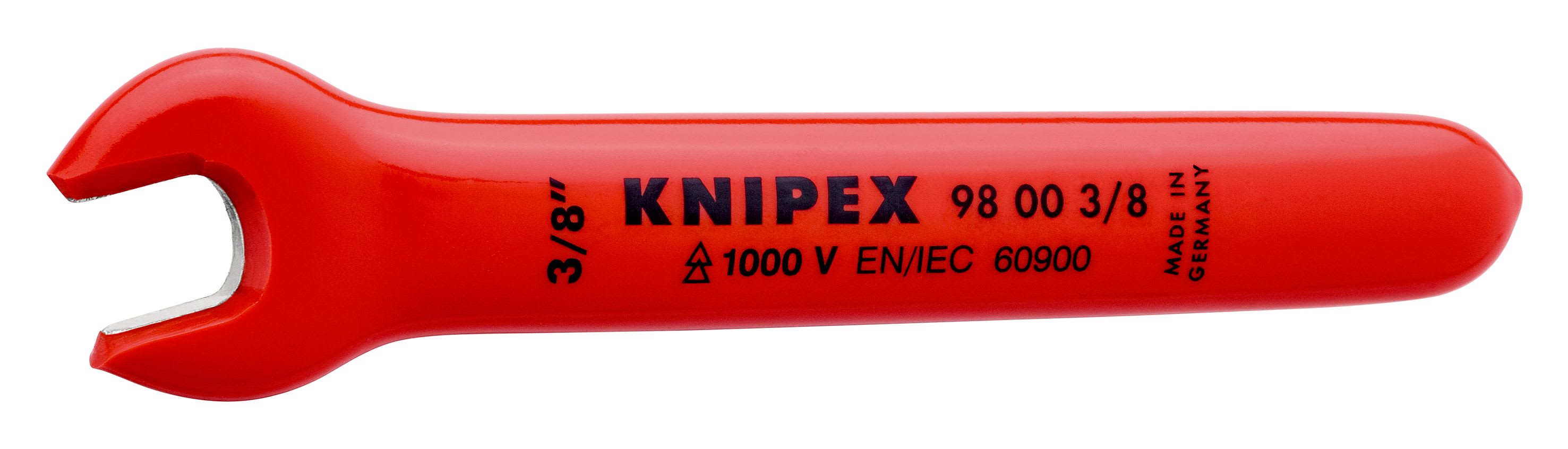 KNIPEX - Clé à fourche - 3/8'' - Tête inclinée à 15° - Longueur 110mm - Isolée 1000V