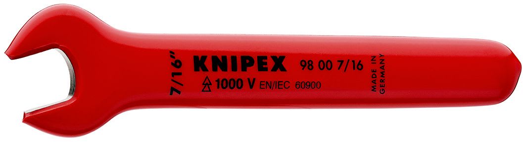 KNIPEX - Clé à fourche - 7/16'' - Tête inclinée à 15° - Longueur 120mm - Isolée 1000V