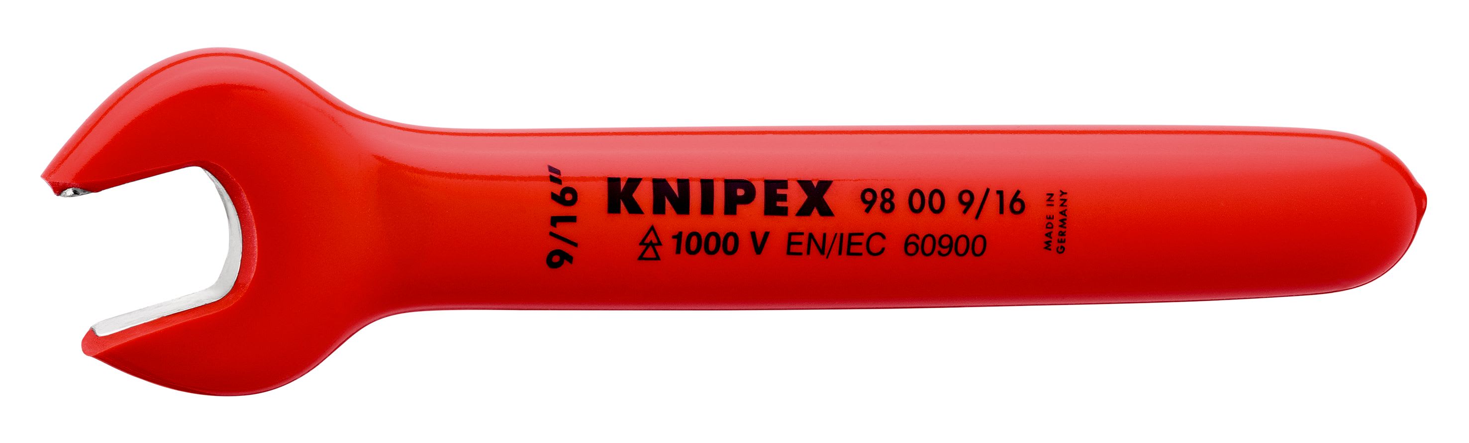 KNIPEX - Clé à fourche - 9/16'' - Tête inclinée à 15° - Longueur 150mm - Isolée 1000V